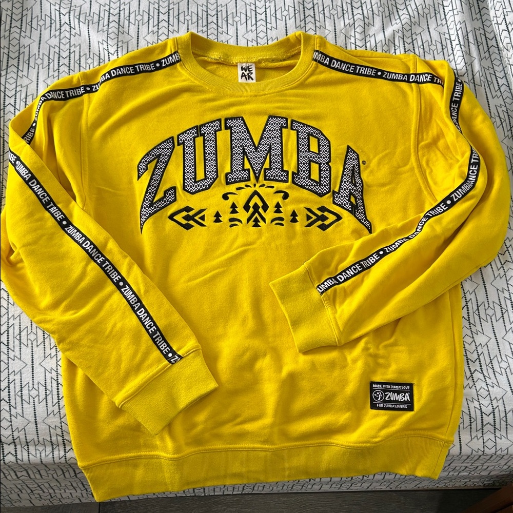🔥HOT ITEM🔥 ZUMBA Vibrant Yellow Crewneck Sweater